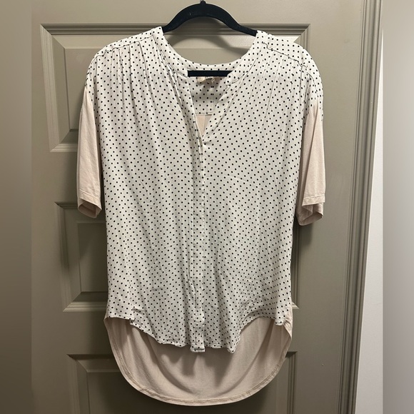 Anthropologie Porridge Clothing Ivory Polka Dot Blouse - Picture 3 of 7